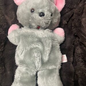 Vintage Fairview Christmas Mouse Plush Stocking Gray Made In Taiwan 17”